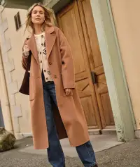 Colette Oversized Longline Coat(Extra Small,Camel)