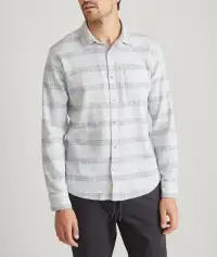 Stretch Selvage Long Sleeve Shirt(Small,Blue Baja Stripe)