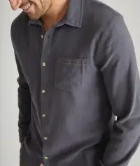 Stretch Selvage Long Sleeve Shirt(Small,India Ink)