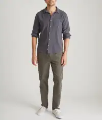 Stretch Selvage Long Sleeve Shirt(Small,India Ink)