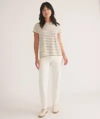 Swing Crew Tee(Black and White Stripe,Extra Small)