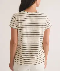 Swing Crew Tee(Black and White Stripe,Extra Small)
