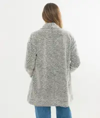 Birdseye Cardigan(Extra Small,Black/White Contrast)