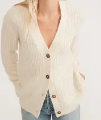 Nova Oversized Cardigan(Ivory,Extra Small)