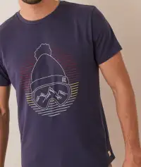 Signature Crew Graphic Tee(Small,Mood Indigo)