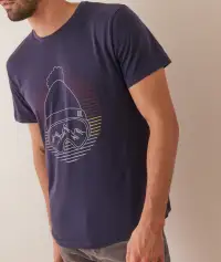 Signature Crew Graphic Tee(Small,Mood Indigo)
