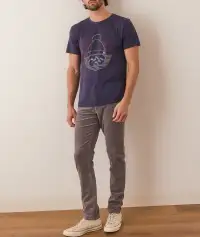 Signature Crew Graphic Tee(Small,Mood Indigo)