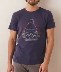 Signature Crew Graphic Tee(Small,Mood Indigo)