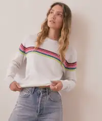 Harper Cashmere Sweater(Extra Small,Multi Stripe)