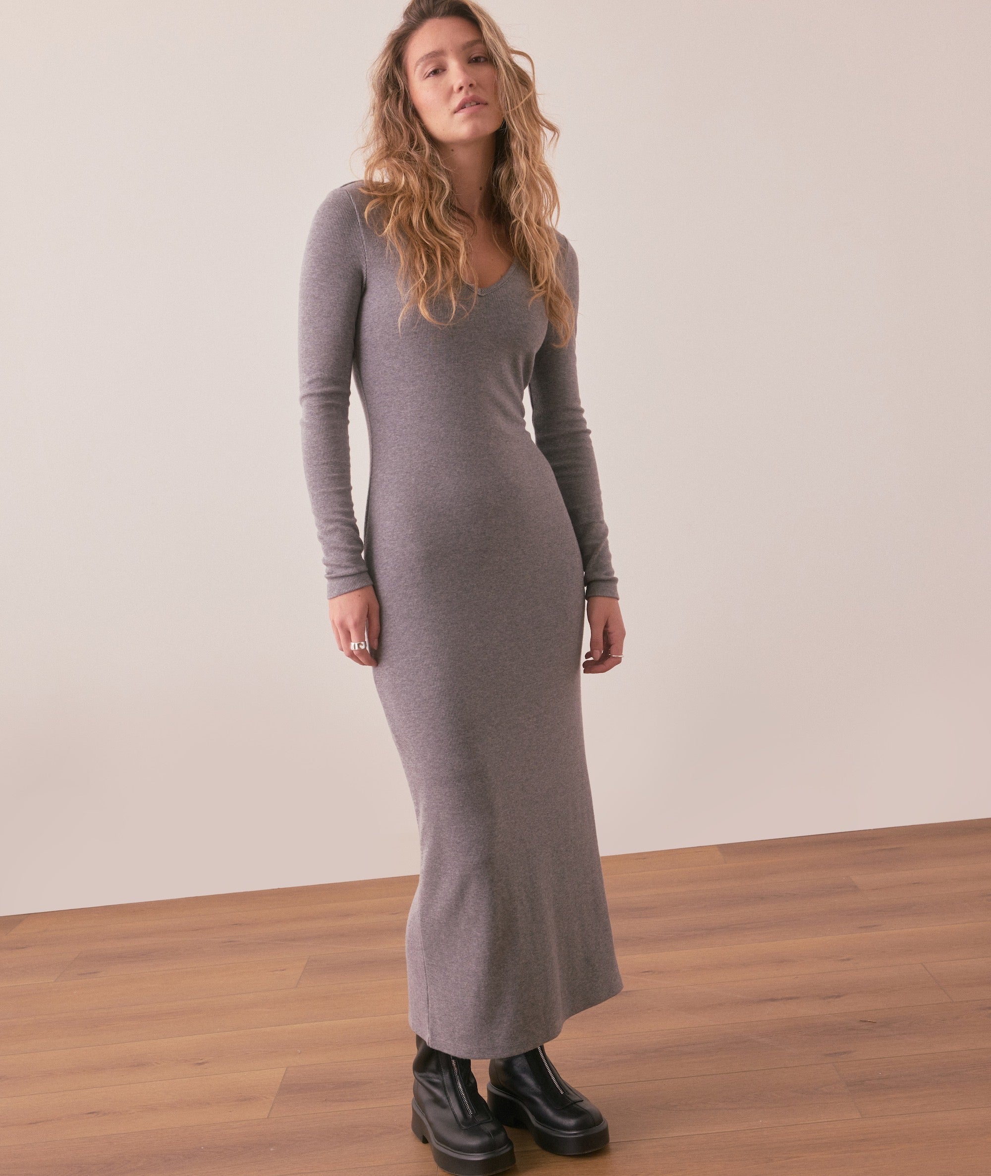 Lexi Rib V-Neck Maxi Dress