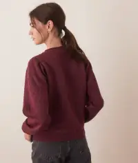 Corbet Puff Sleeve Sweatshirt(Extra Small,Merlot)