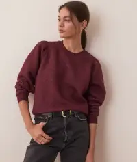 Corbet Puff Sleeve Sweatshirt(Extra Small,Merlot)