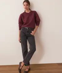 Corbet Puff Sleeve Sweatshirt(Extra Small,Merlot)
