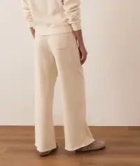 Cloud 9 Fleece Wide Leg Sweatpant(Extra Small,Antique White)