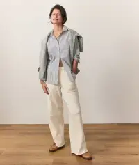 Cloud 9 Fleece Wide Leg Sweatpant(Extra Small,Antique White)