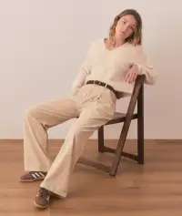 Teddy Eyelash V-Neck Sweater
