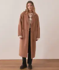 Colette Oversized Longline Coat(Extra Small,Camel)