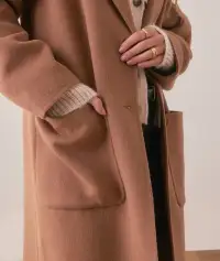 Colette Oversized Longline Coat(Extra Small,Camel)