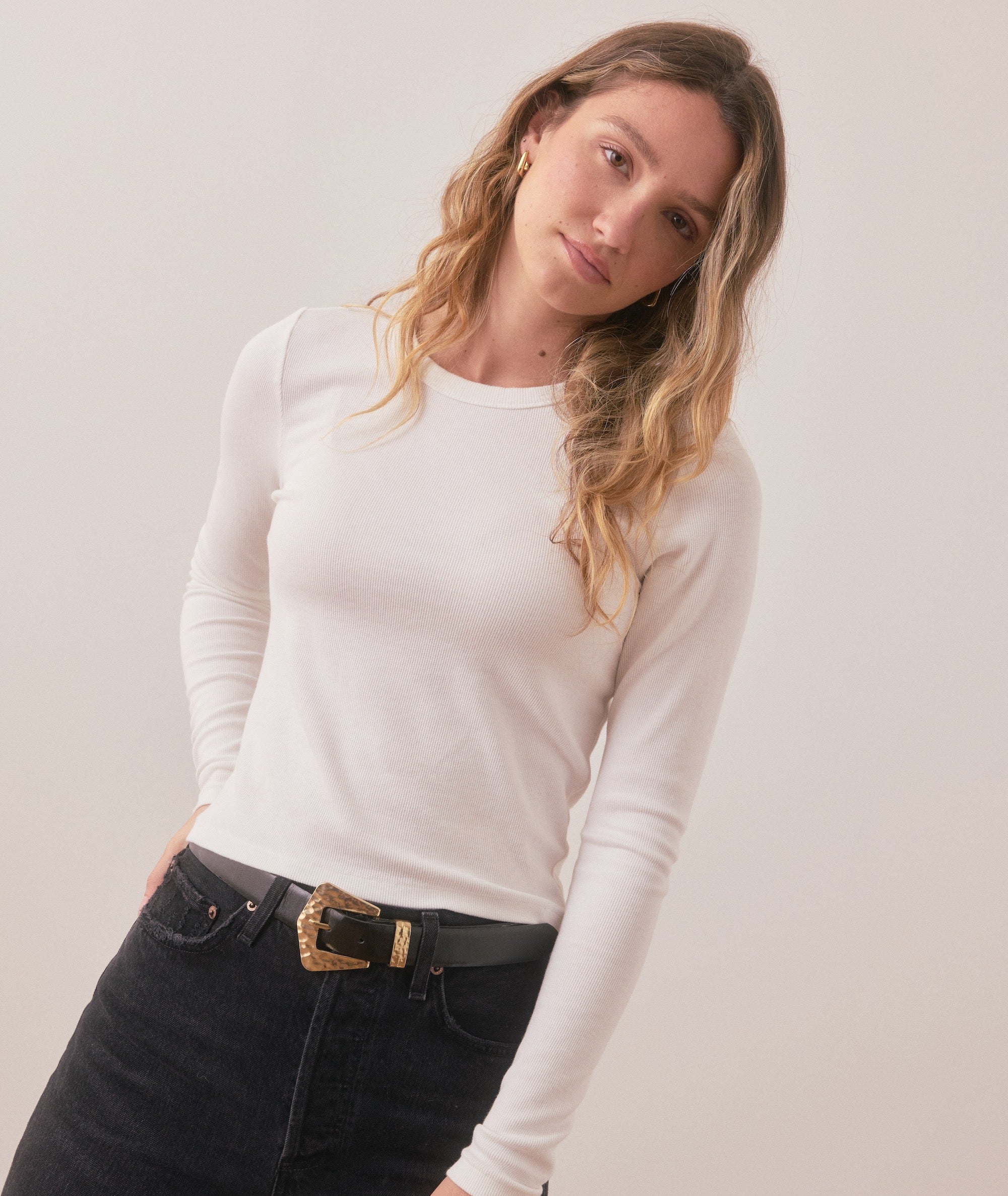 Lexi Rib Sun-In Longsleeve Crew Tee