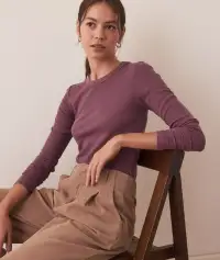 Lexi Rib Sun-In Longsleeve Crew Tee