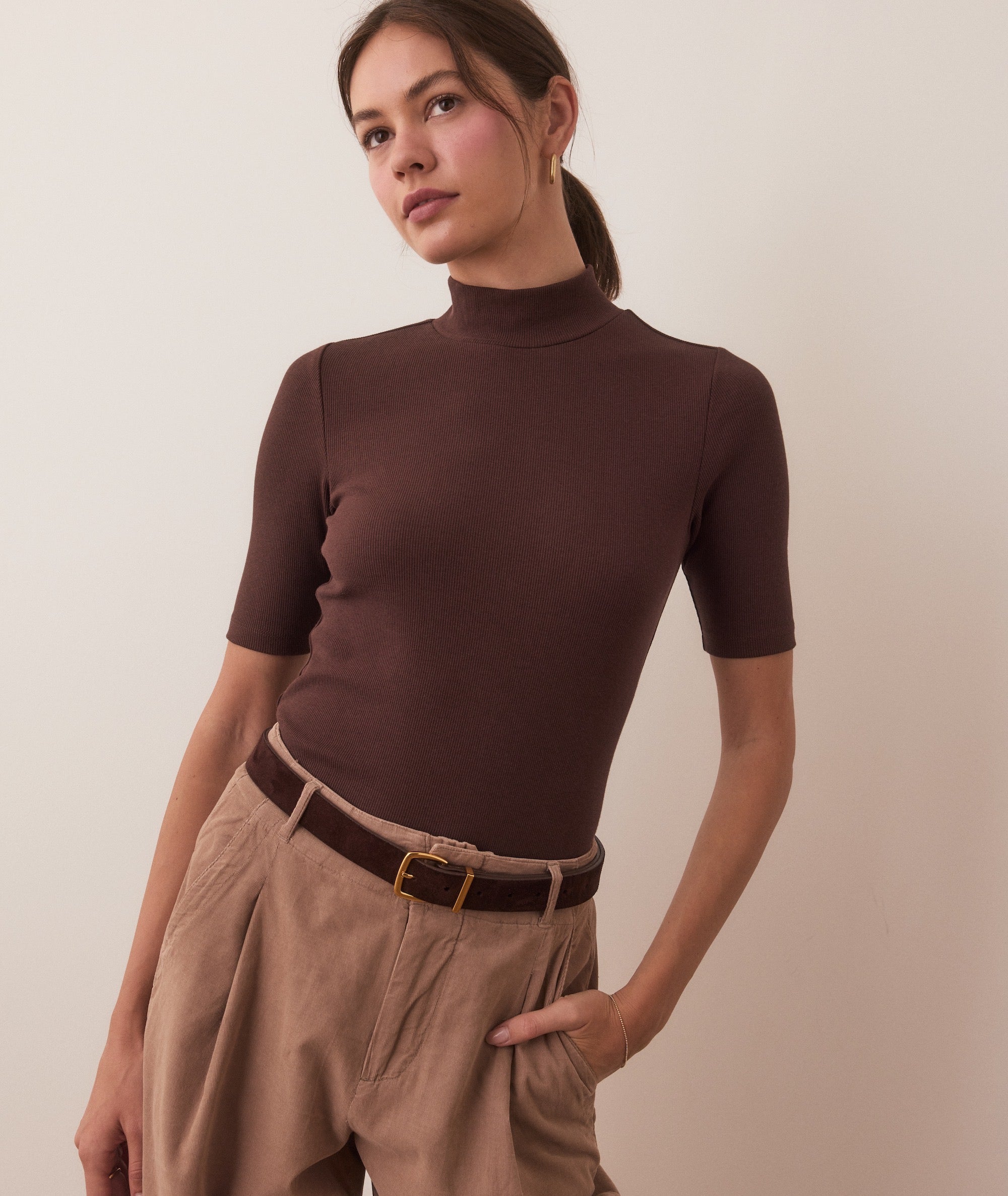 Lexi Rib Mock Neck Top