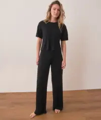 Lexi Rib Lounge Pant(Extra Small,Black)