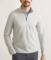 Re-Spun Sport Quarter Zip(Small,Light Grey)