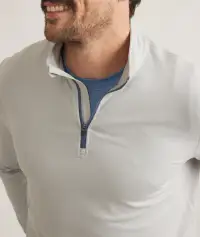 Re-Spun Sport Quarter Zip(Small,Light Grey)
