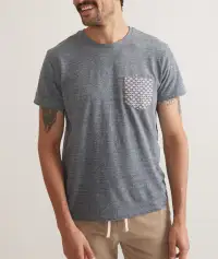 Signature Printed Pocket Tee(Small,Denim Neps)