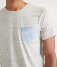 Signature Printed Pocket Tee(Small,Ash Neps)