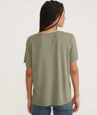 Boyfriend V-Neck Tee(Extra Small,Vetiver)