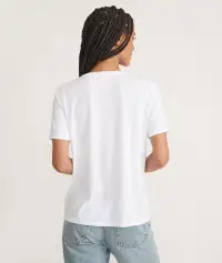 Boyfriend V-Neck Tee(Extra Small,White)