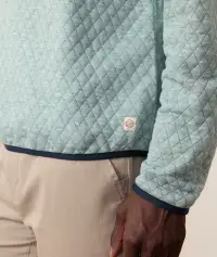 Corbet Quilted Reversible Pullover(Slate/Faded Navy,Small)