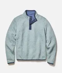 Corbet Quilted Reversible Pullover(Slate/Faded Navy,Small)