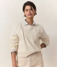 Cloud 9 Fleece Crop Sweatshirt(Extra Small,Antique White)