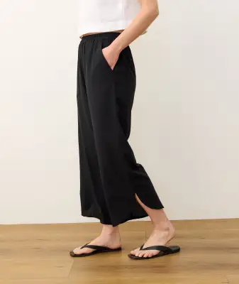 Allison Wide Leg Pant(Extra Small,Black)