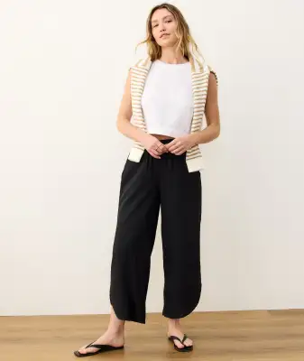 Allison Wide Leg Pant(Extra Small,Black)