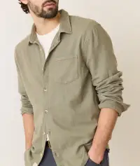 Stretch Selvage Long Sleeve Shirt(Small,Shadow)