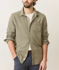 Stretch Selvage Long Sleeve Shirt(Small,Shadow)
