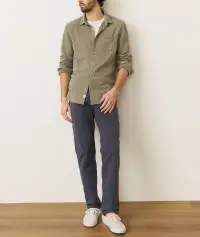 Stretch Selvage Long Sleeve Shirt(Small,Shadow)