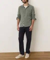 Stretch Selvage Long Sleeve Shirt(Small,Agave Navy Stripe)