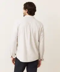 Stretch Selvage Long Sleeve Shirt(Small,Grey Vertical Stripe)