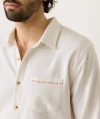 Stretch Selvage Long Sleeve Shirt(Small,Natural)