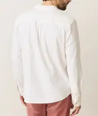 Stretch Selvage Long Sleeve Shirt(Small,Natural)