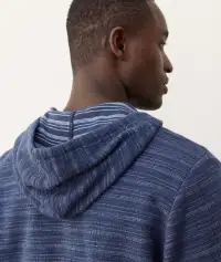 Portola Beach Hoodie(Small,Navy/Natural Stripe)