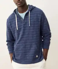 Portola Beach Hoodie(Small,Navy/Natural Stripe)