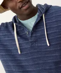 Portola Beach Hoodie(Small,Navy/Natural Stripe)