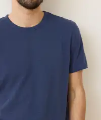 Signature Jacquard Crew Tee(Small,Mood Indigo)