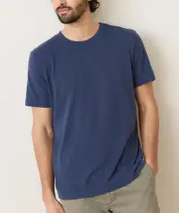 Signature Jacquard Crew Tee(Small,Mood Indigo)