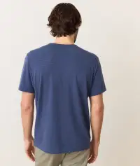 Signature Jacquard Crew Tee(Small,Mood Indigo)